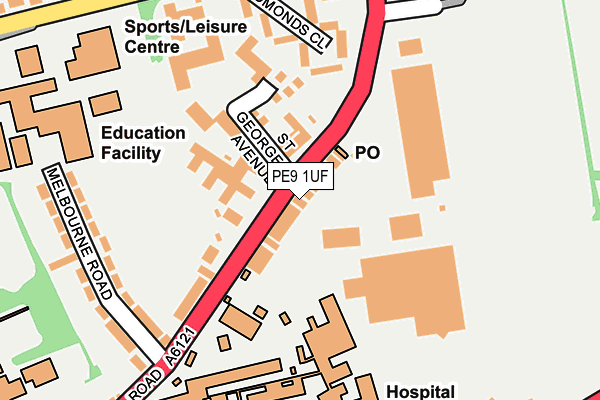 PE9 1UF map - OS OpenMap – Local (Ordnance Survey)