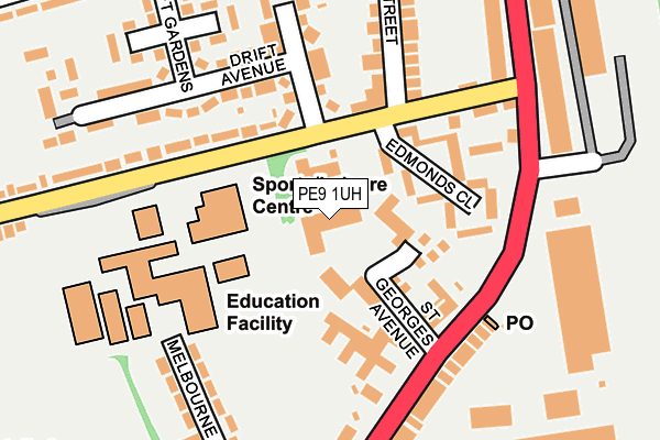 PE9 1UH map - OS OpenMap – Local (Ordnance Survey)