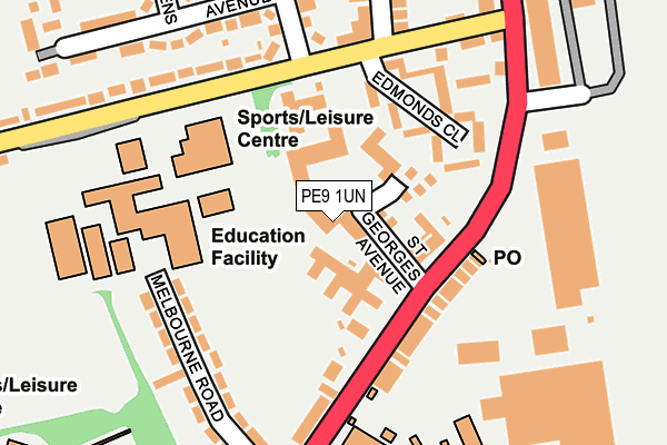 PE9 1UN map - OS OpenMap – Local (Ordnance Survey)