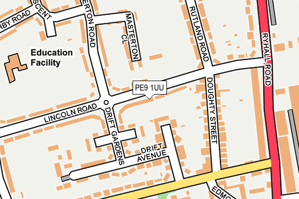 PE9 1UU map - OS OpenMap – Local (Ordnance Survey)