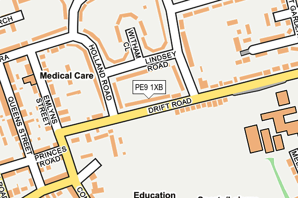 PE9 1XB map - OS OpenMap – Local (Ordnance Survey)