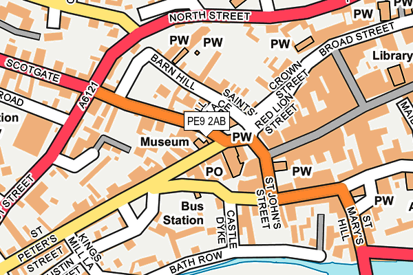 PE9 2AB map - OS OpenMap – Local (Ordnance Survey)