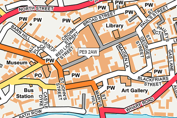 PE9 2AW map - OS OpenMap – Local (Ordnance Survey)