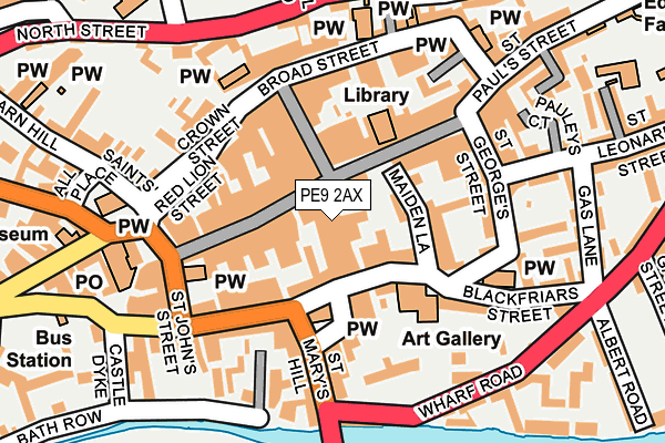 PE9 2AX map - OS OpenMap – Local (Ordnance Survey)