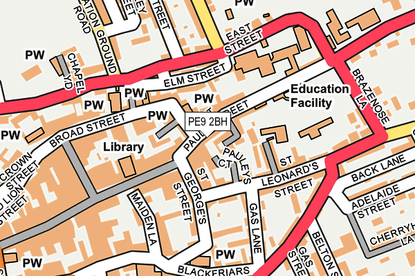 PE9 2BH map - OS OpenMap – Local (Ordnance Survey)