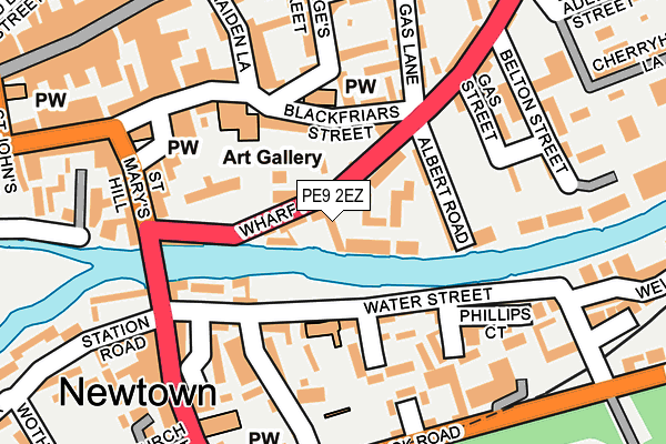 PE9 2EZ map - OS OpenMap – Local (Ordnance Survey)