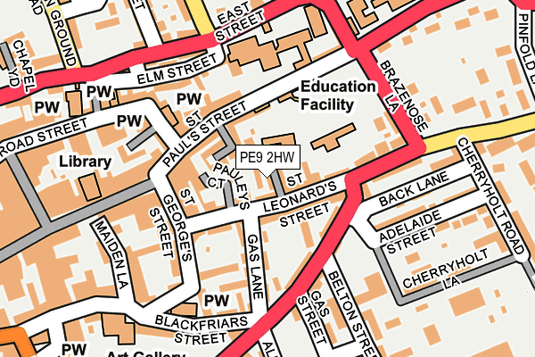 PE9 2HW map - OS OpenMap – Local (Ordnance Survey)