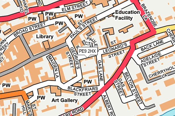 PE9 2HX map - OS OpenMap – Local (Ordnance Survey)