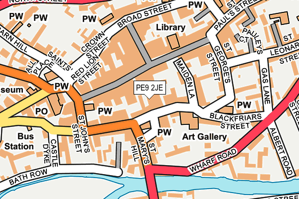 PE9 2JE map - OS OpenMap – Local (Ordnance Survey)