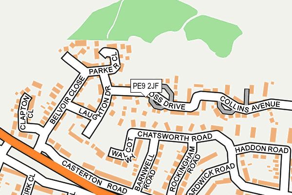 PE9 2JF map - OS OpenMap – Local (Ordnance Survey)