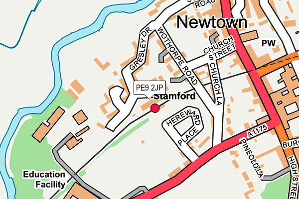 PE9 2JP map - OS OpenMap – Local (Ordnance Survey)