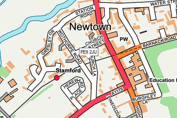 PE9 2JU map - OS OpenMap – Local (Ordnance Survey)