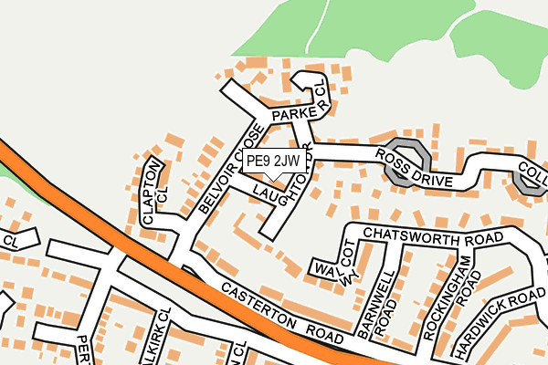 PE9 2JW map - OS OpenMap – Local (Ordnance Survey)