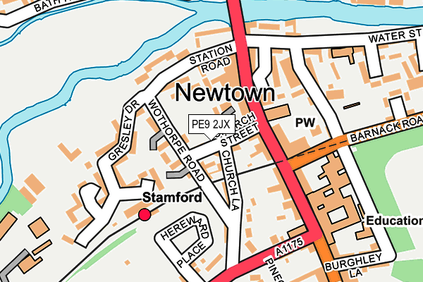 PE9 2JX map - OS OpenMap – Local (Ordnance Survey)