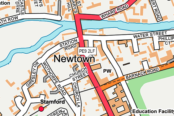 PE9 2LF map - OS OpenMap – Local (Ordnance Survey)