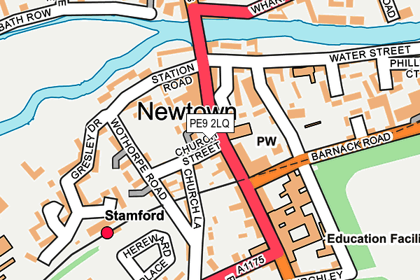 PE9 2LQ map - OS OpenMap – Local (Ordnance Survey)