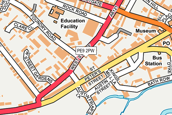 PE9 2PW map - OS OpenMap – Local (Ordnance Survey)