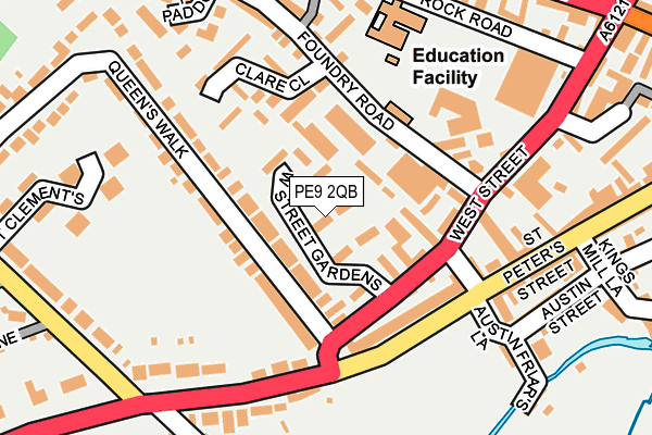 PE9 2QB map - OS OpenMap – Local (Ordnance Survey)