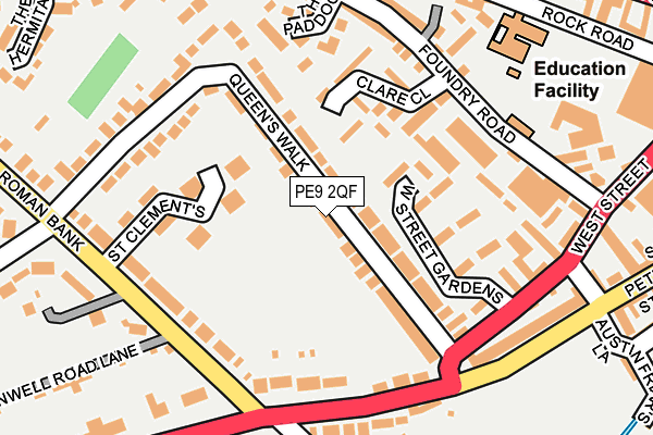 PE9 2QF map - OS OpenMap – Local (Ordnance Survey)