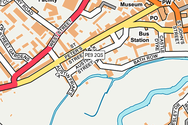 PE9 2QS map - OS OpenMap – Local (Ordnance Survey)