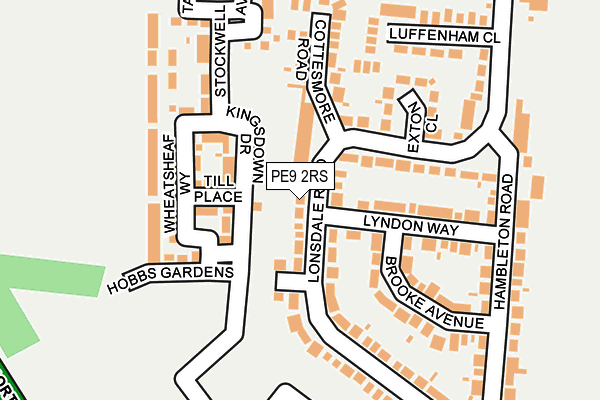 PE9 2RS map - OS OpenMap – Local (Ordnance Survey)