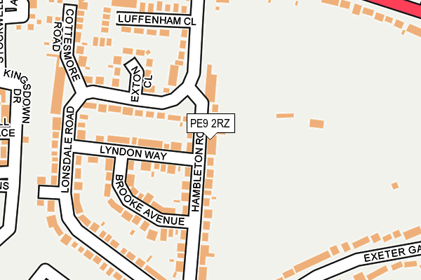 PE9 2RZ map - OS OpenMap – Local (Ordnance Survey)