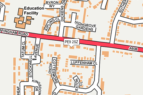 PE9 2SZ map - OS OpenMap – Local (Ordnance Survey)