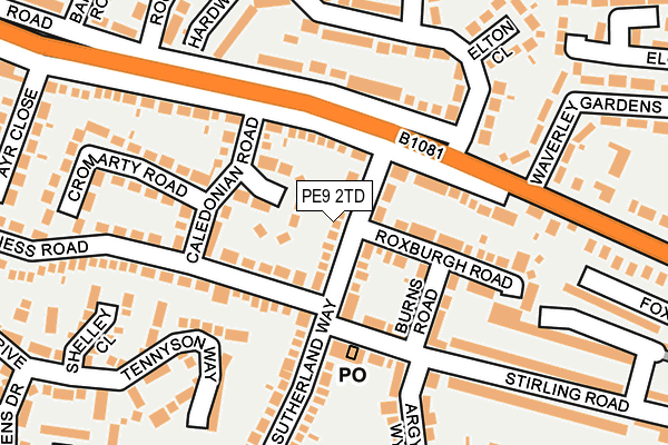 PE9 2TD map - OS OpenMap – Local (Ordnance Survey)