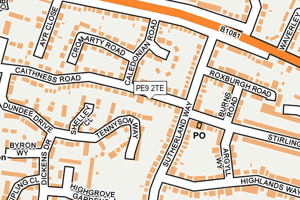 PE9 2TE map - OS OpenMap – Local (Ordnance Survey)