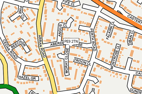 PE9 2TN map - OS OpenMap – Local (Ordnance Survey)