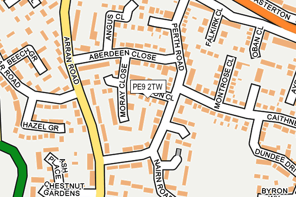 PE9 2TW map - OS OpenMap – Local (Ordnance Survey)