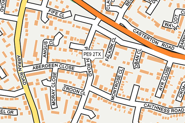 PE9 2TX map - OS OpenMap – Local (Ordnance Survey)