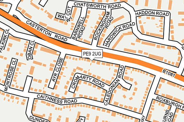 PE9 2UG map - OS OpenMap – Local (Ordnance Survey)