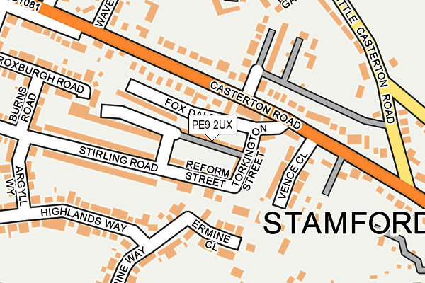 PE9 2UX map - OS OpenMap – Local (Ordnance Survey)