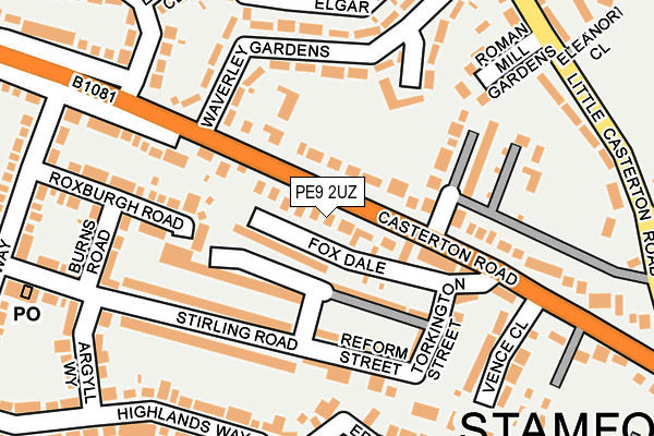 PE9 2UZ map - OS OpenMap – Local (Ordnance Survey)
