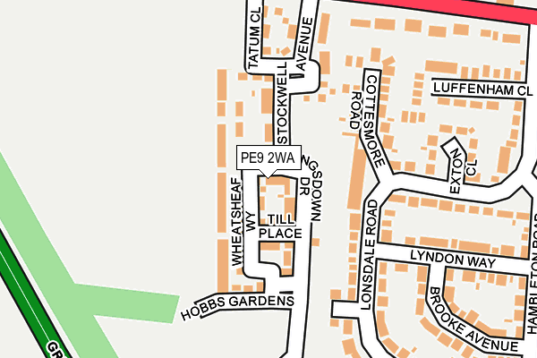 PE9 2WA map - OS OpenMap – Local (Ordnance Survey)