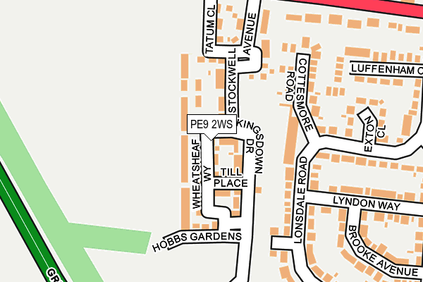 PE9 2WS map - OS OpenMap – Local (Ordnance Survey)