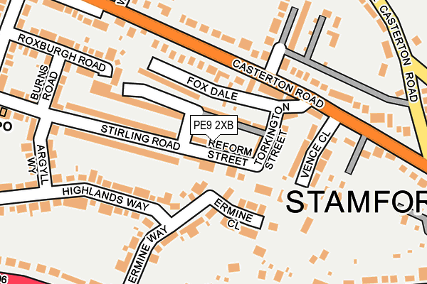 PE9 2XB map - OS OpenMap – Local (Ordnance Survey)