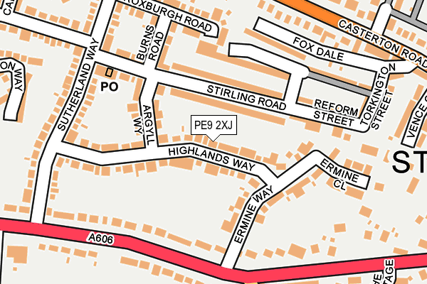 PE9 2XJ map - OS OpenMap – Local (Ordnance Survey)