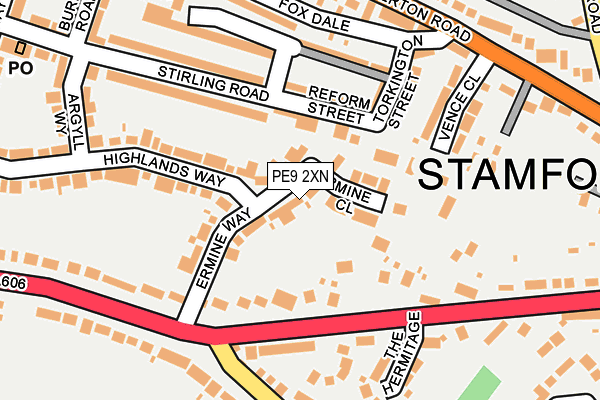 PE9 2XN map - OS OpenMap – Local (Ordnance Survey)