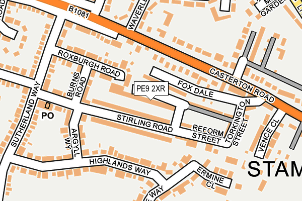 PE9 2XR map - OS OpenMap – Local (Ordnance Survey)
