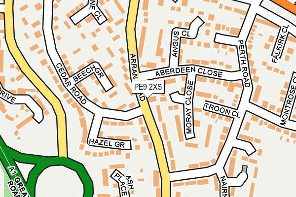 PE9 2XS map - OS OpenMap – Local (Ordnance Survey)