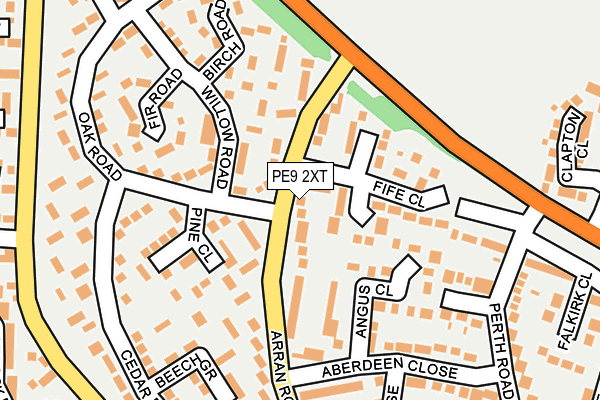 PE9 2XT map - OS OpenMap – Local (Ordnance Survey)