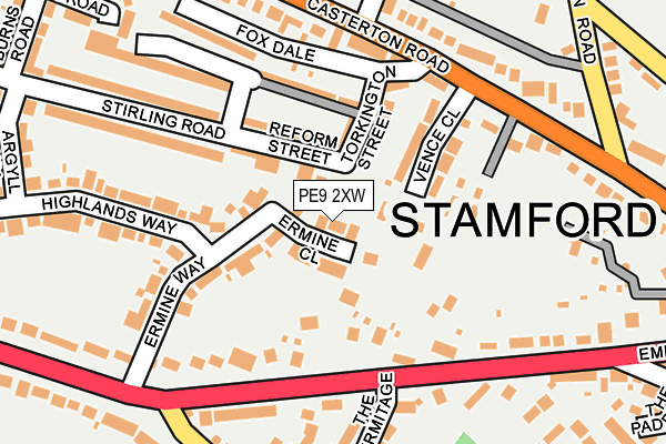 PE9 2XW map - OS OpenMap – Local (Ordnance Survey)