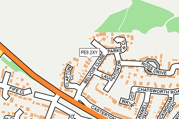 PE9 2XY map - OS OpenMap – Local (Ordnance Survey)