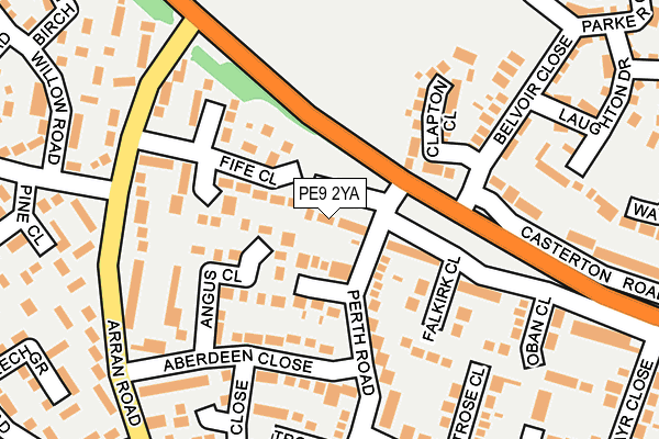 PE9 2YA map - OS OpenMap – Local (Ordnance Survey)