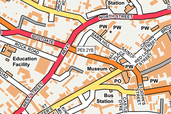 PE9 2YB map - OS OpenMap – Local (Ordnance Survey)