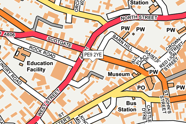 PE9 2YE map - OS OpenMap – Local (Ordnance Survey)