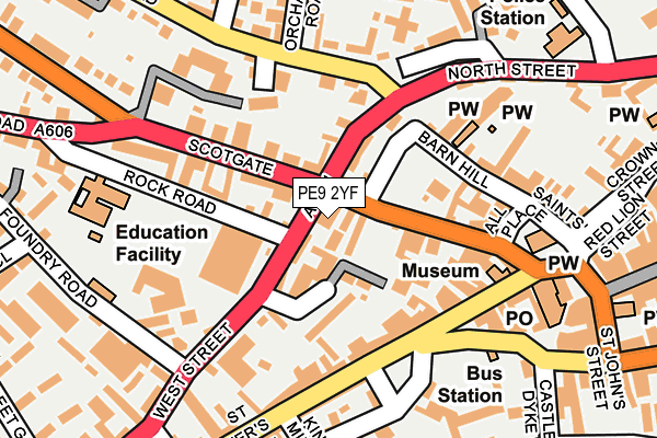 PE9 2YF map - OS OpenMap – Local (Ordnance Survey)