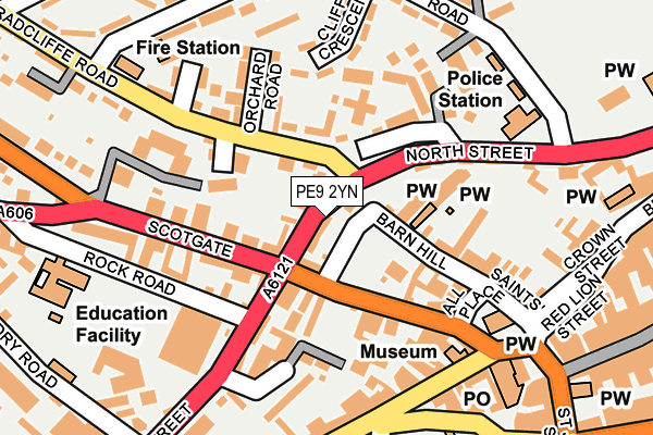 PE9 2YN map - OS OpenMap – Local (Ordnance Survey)